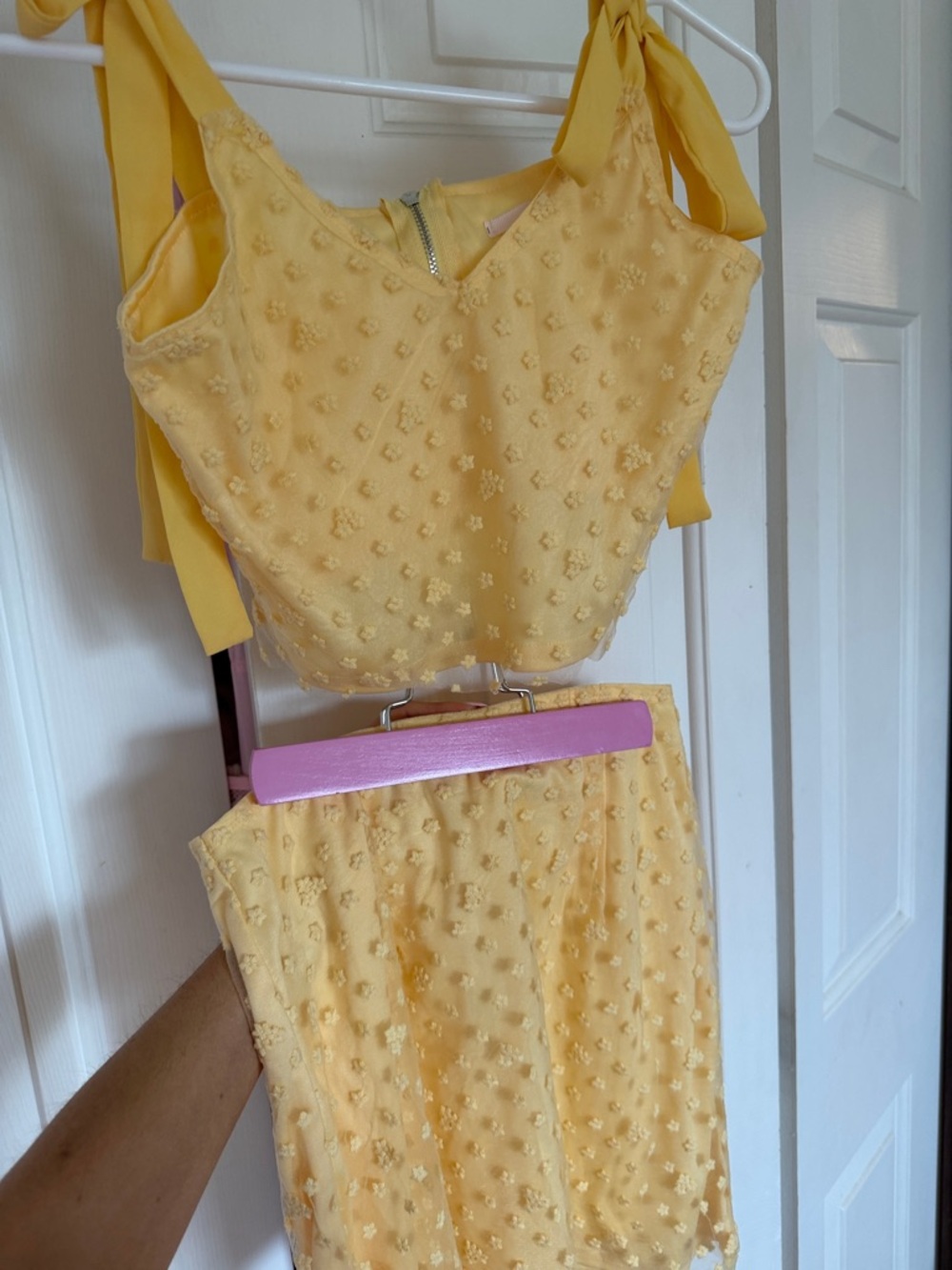 miami Pale Yellow Textured Two-Piece Set. SKIRT ONLY🌼